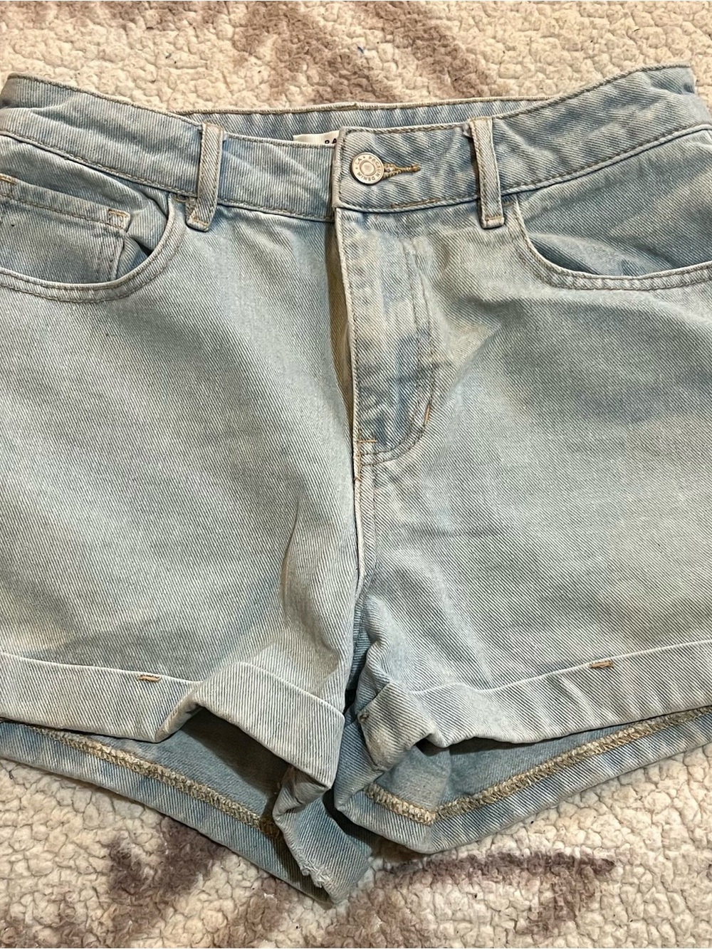 PacSun Light Wash Denim High-Rise Shorts